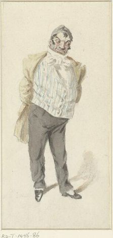 Caricature of a standing man, 1809-1877. Creator: Henry Bonaventure Monnier