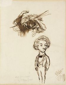 Caricature of Algernon Charles Swinburne, 1863. Artist: Sir Edward Coley Burne-Jones