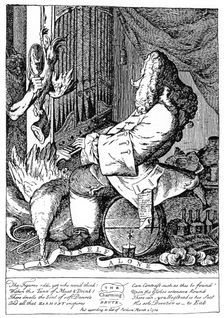 Caricature of George Frideric Handel (1685-1759), 1754