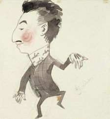 Caricature of Hj. Linder, c1890s. Creator: Albert Edelfelt