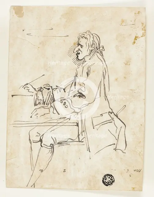 Caricature of Man Writing, n.d. Creators: Carlo Marchionni, Pier Leone Ghezzi.