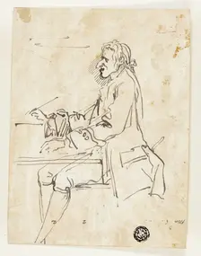 Caricature of Man Writing, n.d. Creators: Carlo Marchionni, Pier Leone Ghezzi
