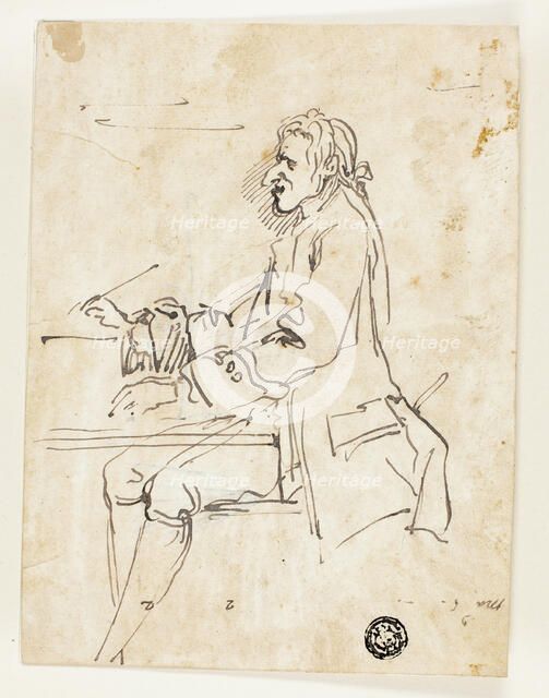 Caricature of Man Writing, n.d. Creators: Carlo Marchionni, Pier Leone Ghezzi.