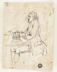 Caricature of Man Writing, n.d. Creators: Carlo Marchionni, Pier Leone Ghezzi