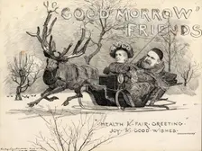 Caricature of Mr and Mrs Alexander Macdonald, for a Christmas Card, 1882. Creator: Edward Linley Sambourne