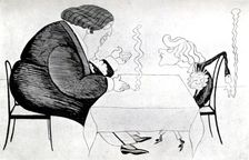 Caricature of Oscar Wilde and Lord Alfred Douglas, 1914. Creator: Unknown