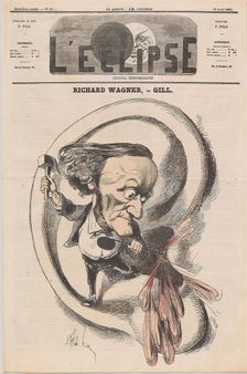 Caricature of Richard Wagner in L'Éclipse, 1869