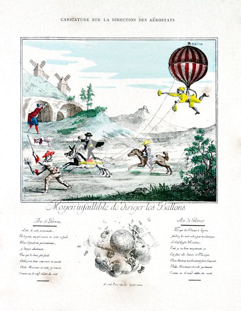 Caricature on the direction of the Aerostat, 1887. Artist: Gaston Tissandier