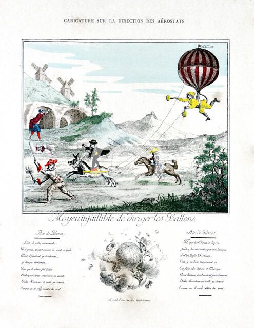 Caricature on the direction of the Aerostat, 1887. Artist: Gaston Tissandier