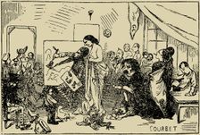 Caricature on Courbet's "The Artist's Studio", 1855. Creator: Quillenbois (Charles Marie de Sarcus) (1821-1867)