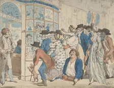 Caricature Shop of Piercy Roberts, 28 Middle Row, Holborn, 1801. Creator: Piercy Roberts