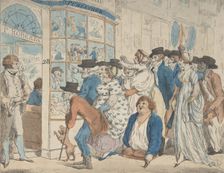 Caricature Shop of Piercy Roberts, 28 Middle Row, Holborn, 1801. Creator: Piercy Roberts