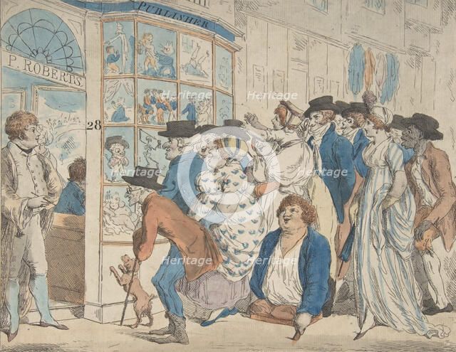 Caricature Shop of Piercy Roberts, 28 Middle Row, Holborn, 1801. Creator: Piercy Roberts.