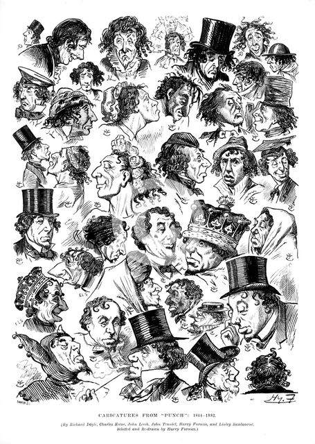 Caricatures from Punch, 1844-1882.Artist: Swain