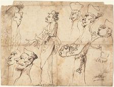 Caricatures of Clerics and Priests, 1640s or 1650s(?). Creator: Pier Francesco Mola