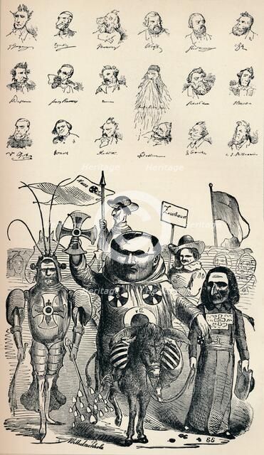 'Caricatures of Members of the National Conference at Frankfort and of the Prussian Kreuz-Zeitung P Artist: Unknown.