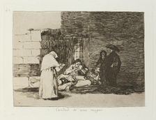 Caridad de una muger.; Los Desastres de la Guerra, Madrid 1863. Creator: Francisco Goya