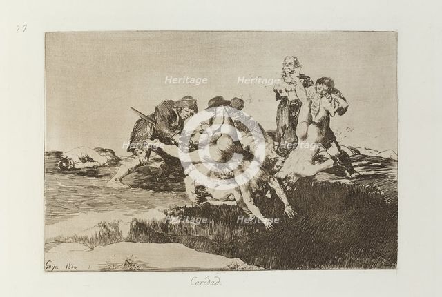 Caridad.; Los Desastres de la Guerra, Madrid 1863. Creator: Francisco Goya.
