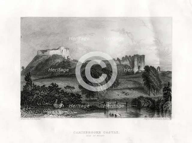 Carisbrooke Castle, Newport, Isle of Wight, 1860. Artist: Edward Radclyffe