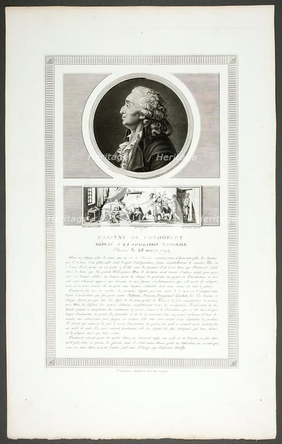 Caritat de Condorcet, Deputy at the National Convention, from Tableaux historiques de..., 1798–1804. Creator: Charles Francois Gabriel Levachez.