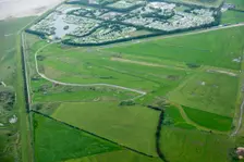 Cark Airfield, a WWII military airfield known as RAF Cark, Cumbria, 2019. Creator: Emma Trevarthen