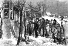 Carol-singing in Yorkshire - drawn by John Gilbert, 1864. Creator: Mason Jackson