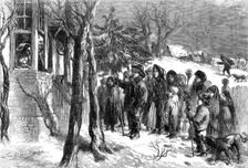 Carol-singing in Yorkshire - drawn by John Gilbert, 1864. Creator: Mason Jackson