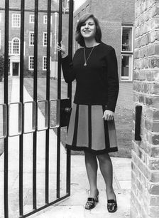 Carol Thatcher after passing part two of her law exam, 3rd May 1975. Creator: Unknown