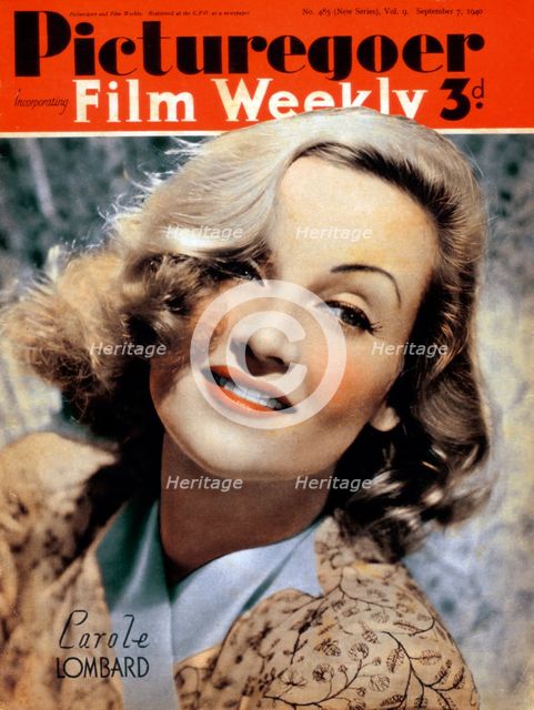 Carole Lombard (1908-1942), American actress, 1940. Artist: Unknown