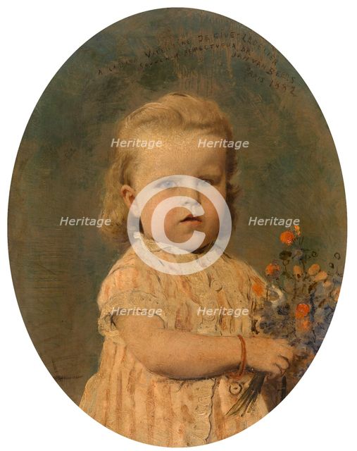 Carolina Amalia LeDelier, daughter of Valentine De Give- leDelier, 1882. Creator: Jan Van Beers.