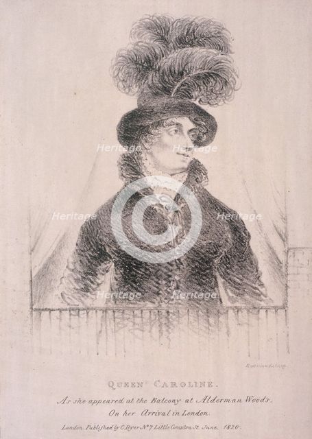 Caroline, Consort of George IV, 1820. Artist: C Dyer