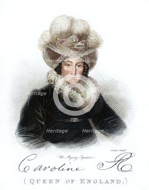 Caroline Amelia Elizabeth of Brunswick, Queen of George IV, 19th century. Creator: Cooper.