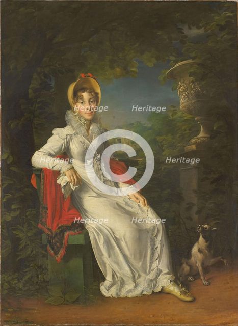 Caroline Bonaparte (1782-1839), Queen of Naples and Sicily, in the Bois de Boulogne, 1820-1830. Artist: Gérard, François Pascal Simon (1770-1837)