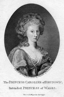 Caroline of Brunswick, Queen Consort of King George IV, 1795.Artist: Tookey