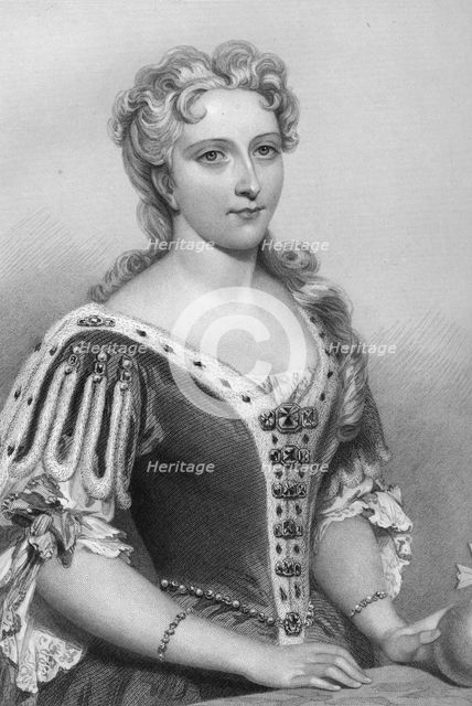 Caroline of Brandenburg-Ansbach (1683-1737), queen consort of King George II, 1851.Artist: John Brown