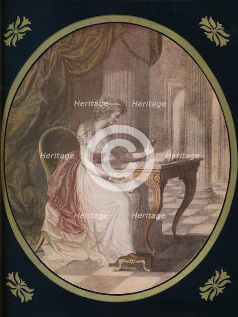 'Caroline of Litchfield, meditating on Waldstein's Picture', c1780s, (1910). Artist: Unknown.