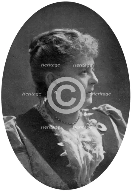 Caroline Lavinia Scott Harrison, wife of President Benjamin Harrison, late 19th century, (1908). Artist: Unknown
