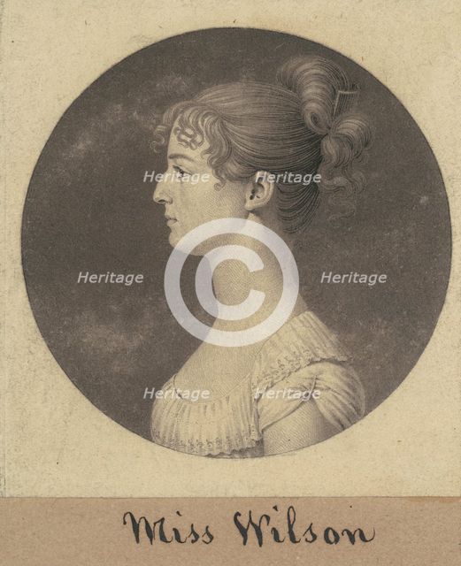 Caroline Lewis, c. 1808. Creator: Charles Balthazar Julien Févret de Saint-Mémin.