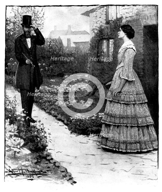 Caroline: She saw a fine man...with thick moustache and beard, and with deep, dark eyes, 1898. Creator: Unknown.