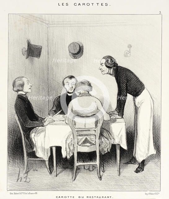 Carotte du Restaurant, 1844. Creator: Honore Daumier.