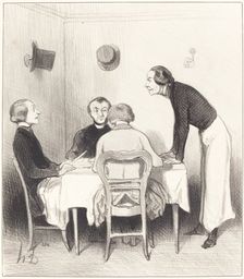 Carotte du restaurant, 1844. Creator: Honore Daumier