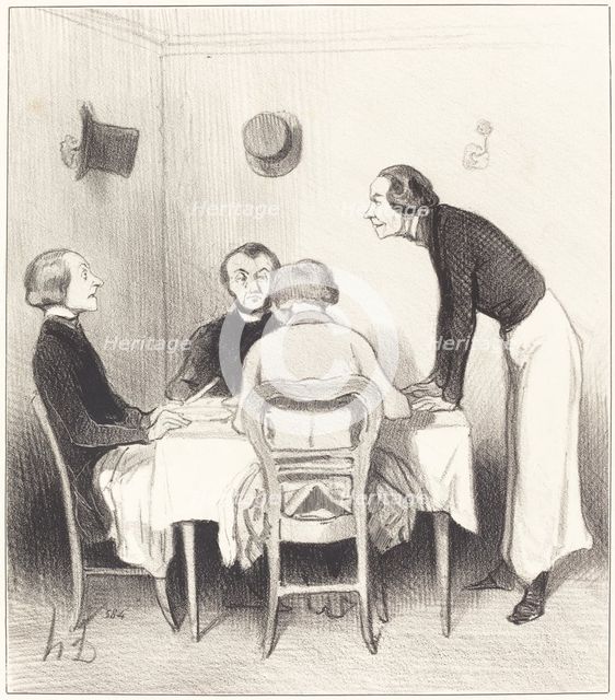 Carotte du restaurant, 1844. Creator: Honore Daumier.