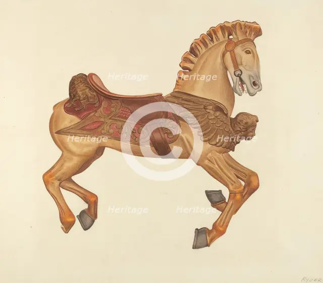 Carousel Horse, c. 1938. Creator: Albert Ryder.