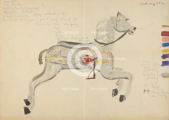 Carousel Horse (Study), 1938. Creator: Elizabeth Moutal.