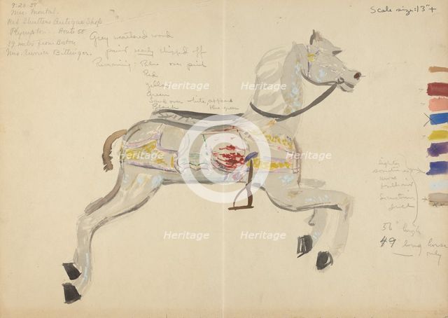 Carousel Horse (Study), 1938. Creator: Elizabeth Moutal.