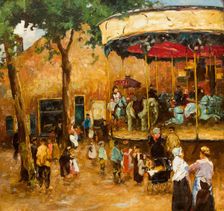 Carousel. Street scene in The Hague. Creator: Zwart, Willem de (862-1931)