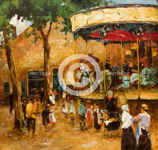 Carousel. Street scene in The Hague. Creator: Zwart, Willem de (862-1931).