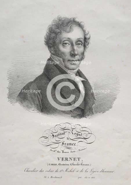 Carl Vernet, c. 1825. Creator: Julien Léopold Boilly (French, 1796-1874).