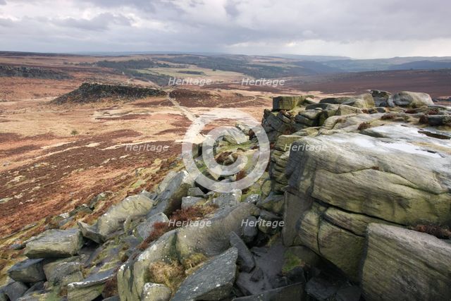 Carl Wark from Higger Tor, Peak District, Derbyshire, 2010. Creator: Peter Thompson.
