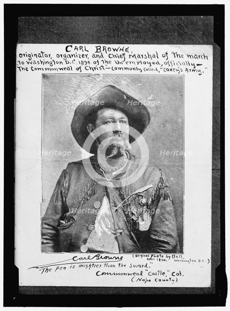 Carl Browne, Organizer of Coxey's Army, c1894, (between 1911 and 1920). Creator: Harris & Ewing.